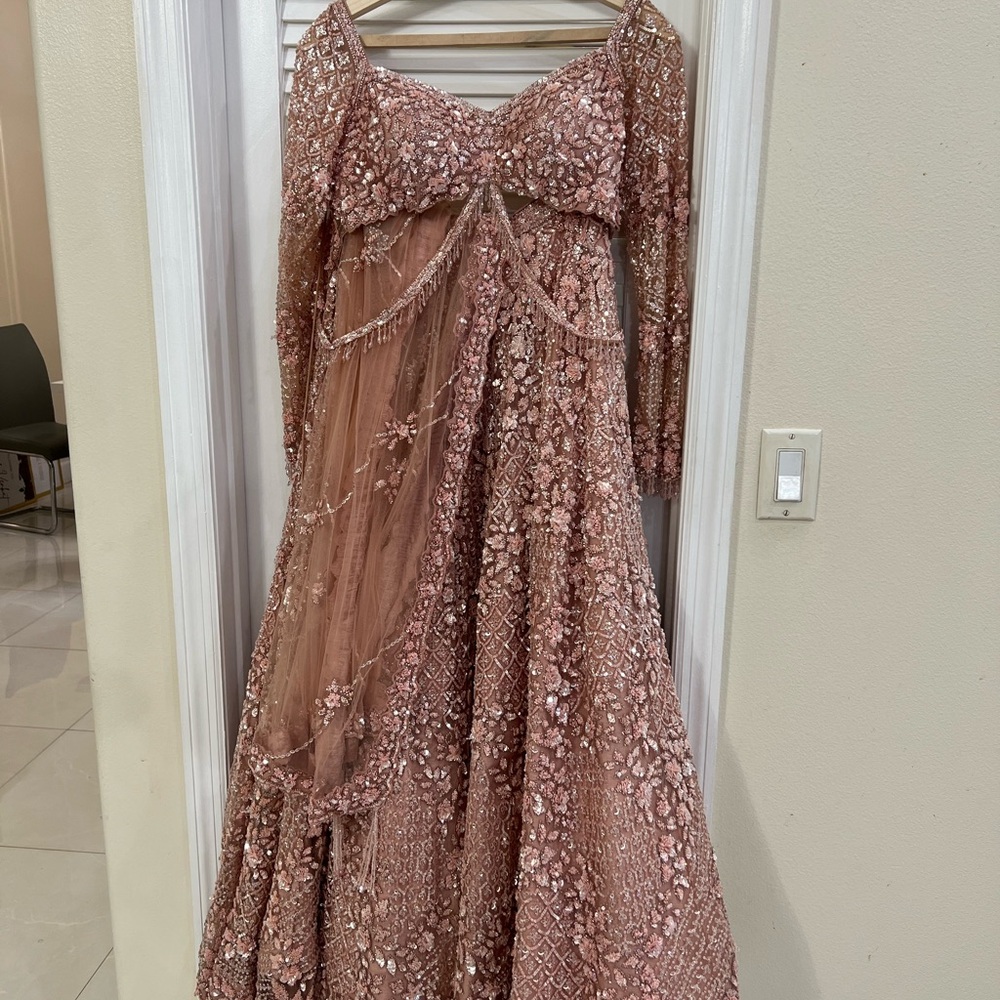 Indian Lehenga: Elegant Embellished Gown in Pink